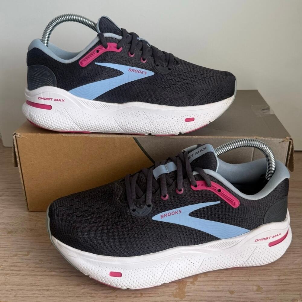 Brooks Ghost Max Grey/Blue Women Running Sneakers- SZ 7.5 2E - Picture 3 of 15